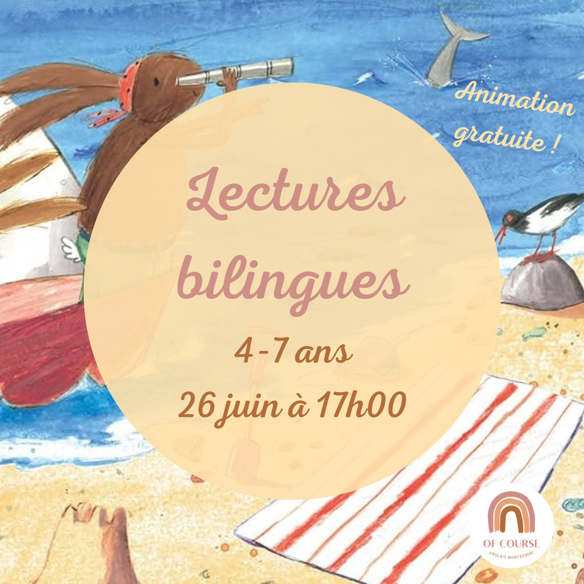 Lectures bilingues anglais Nantes Of Course Montessori 4-7 ans 260624